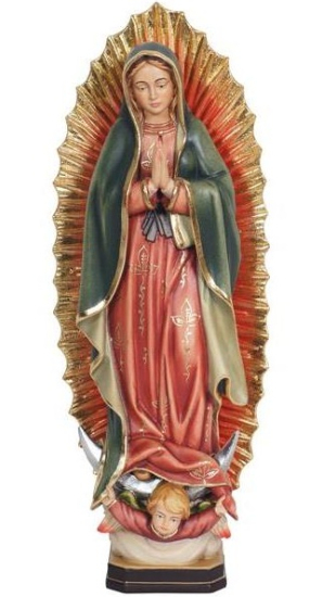 STATUE GUADALUPE MADONNA HOLZ